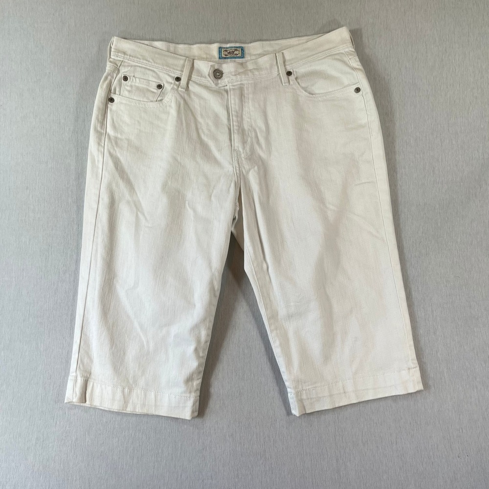 Levis 515 Capri Jeans Womens 14 Cropped Straight Leg 15" Inseam Mid Rise Denim